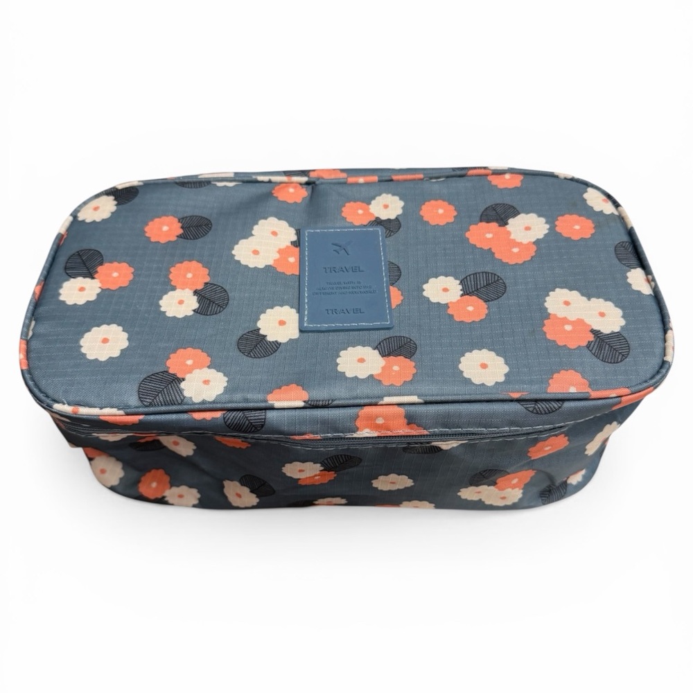 Travel Toiletries Bag Floral Blue Women's Bag